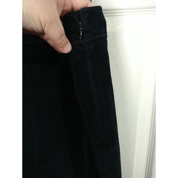 Talbots Woman 16 Corduroy Pants Navy Blue Stretch Side Zip Straight leg - Picture 7 of 12